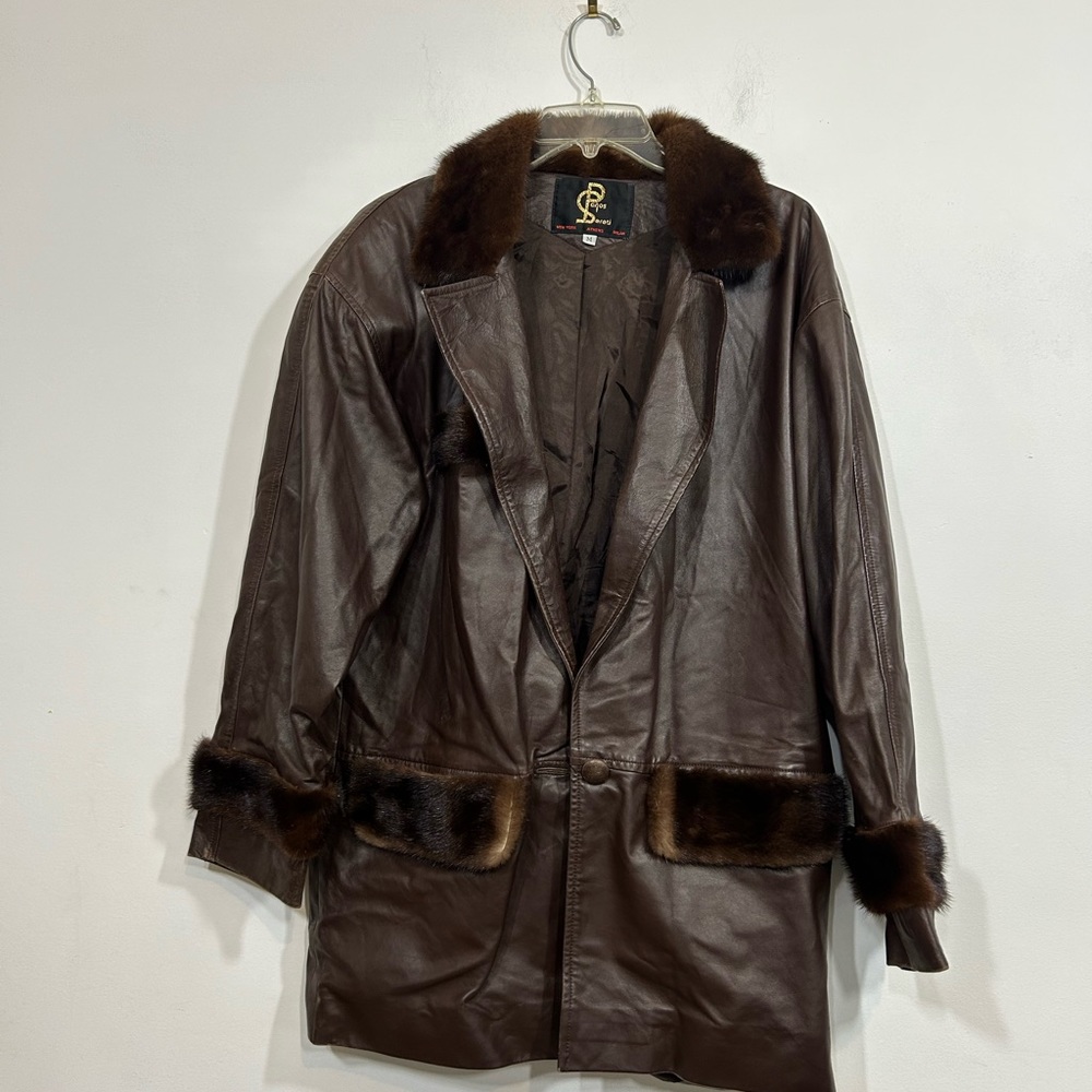 Pano Sereti Vintage Leather Fur Lined Jacket Women’s Size Medium